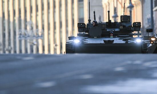 Night rehearsal of Victory Parade on Red Square
