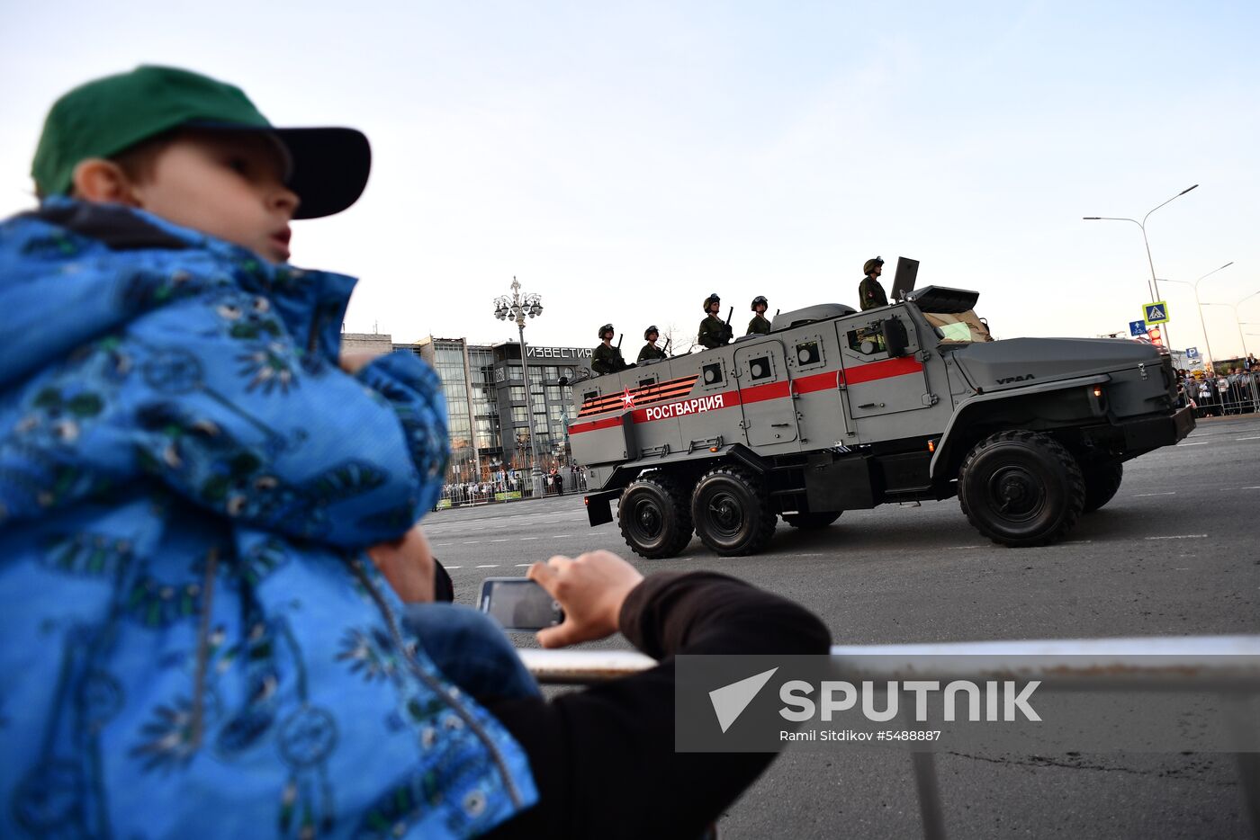 Night rehearsal of Victory Parade on Red Square