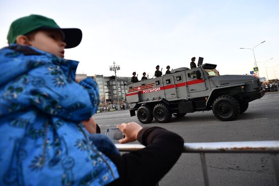 Night rehearsal of Victory Parade on Red Square