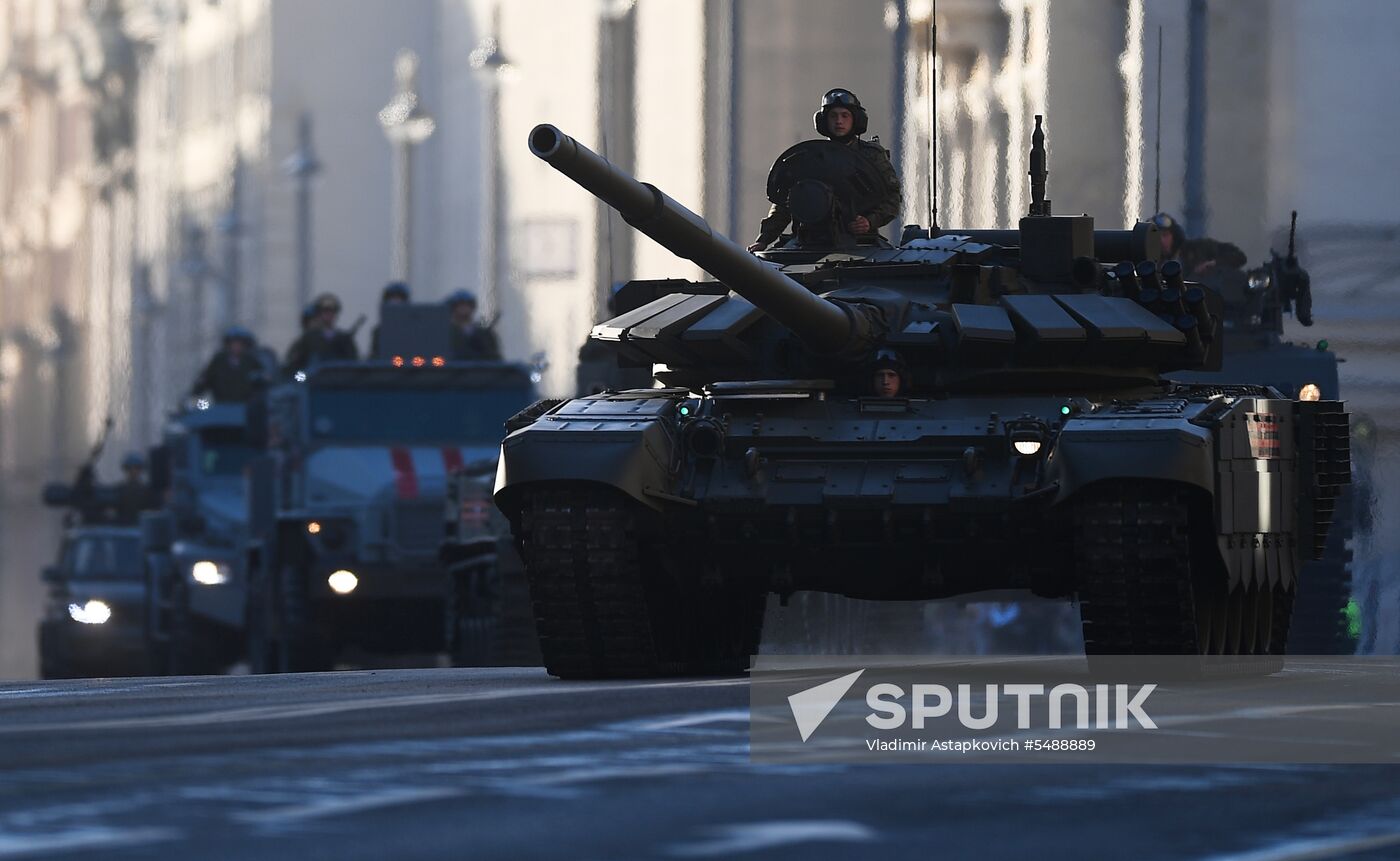 Night rehearsal of Victory Parade on Red Square