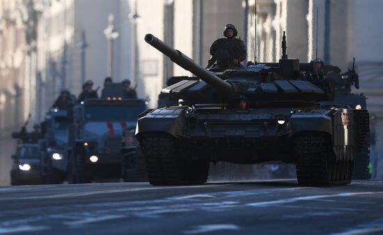 Night rehearsal of Victory Parade on Red Square