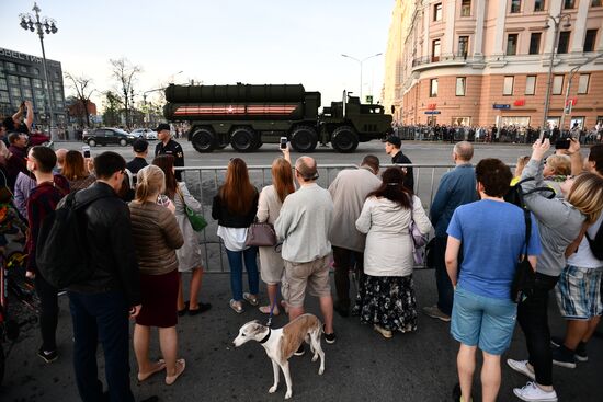 Night rehearsal of Victory Parade on Red Square