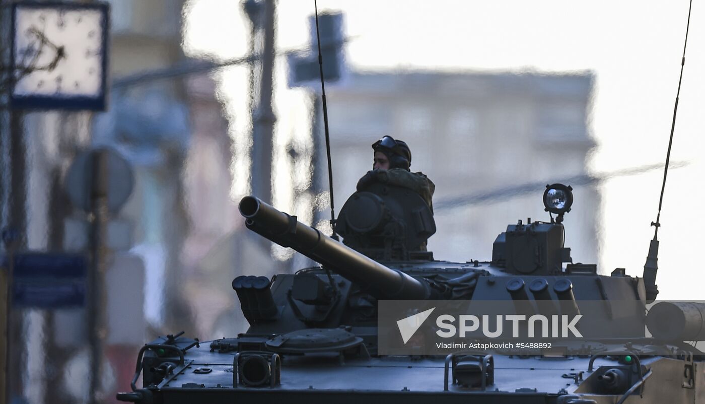 Night rehearsal of Victory Parade on Red Square