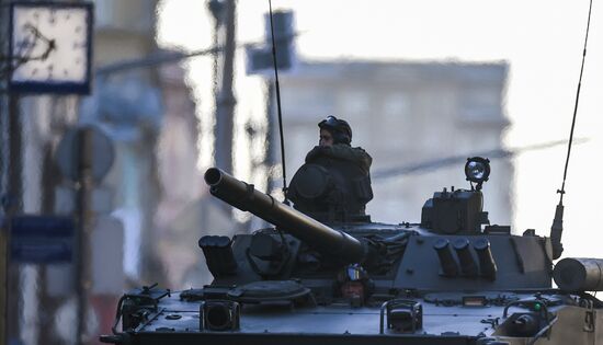 Night rehearsal of Victory Parade on Red Square