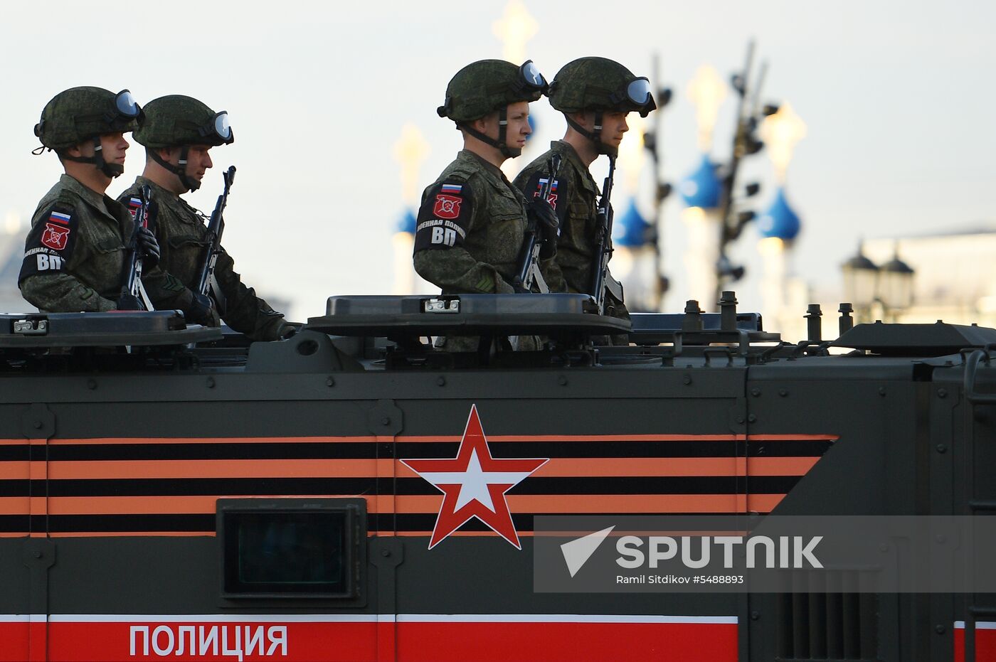 Night rehearsal of Victory Parade on Red Square