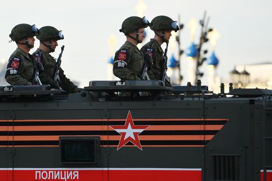 Night rehearsal of Victory Parade on Red Square