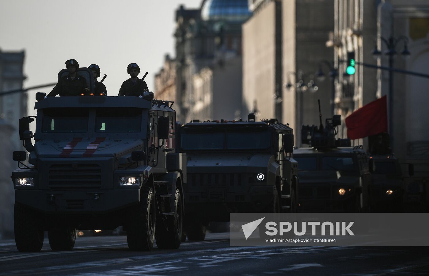 Night rehearsal of Victory Parade on Red Square