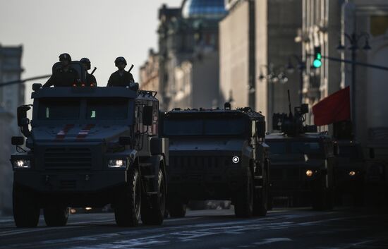 Night rehearsal of Victory Parade on Red Square