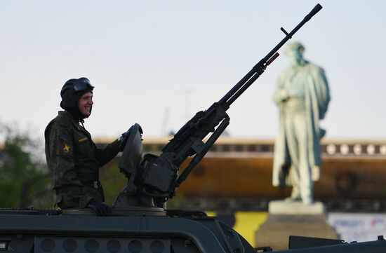 Night rehearsal of Victory Parade on Red Square