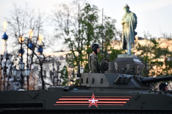 Night rehearsal of Victory Parade on Red Square