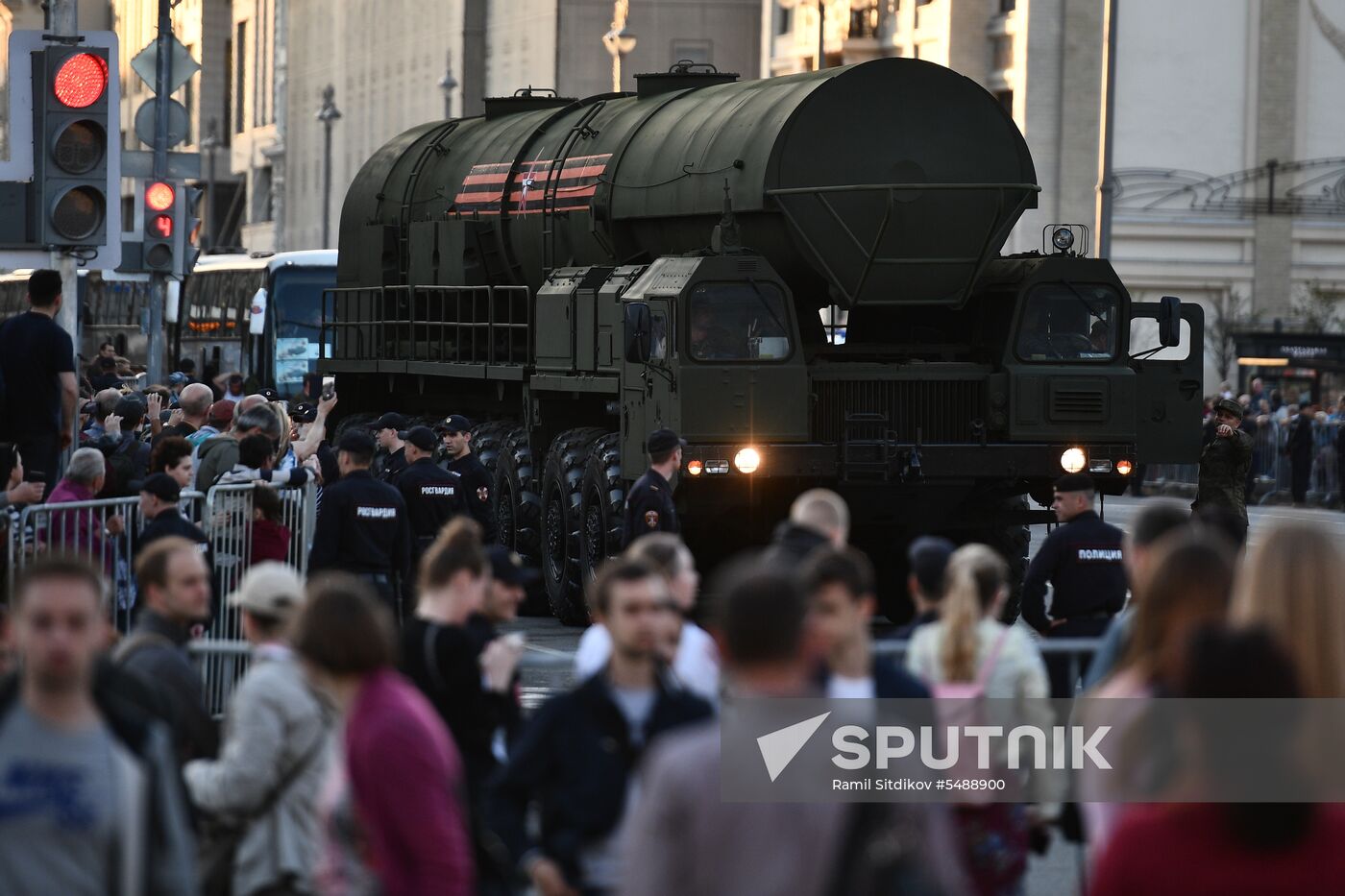 Night rehearsal of Victory Parade on Red Square