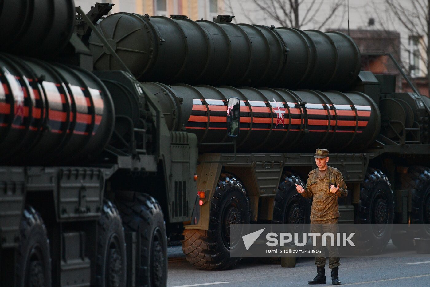 Night rehearsal of Victory Parade on Red Square