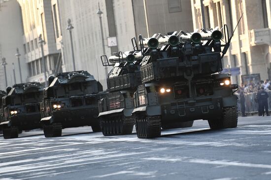 Night rehearsal of Victory Parade on Red Square