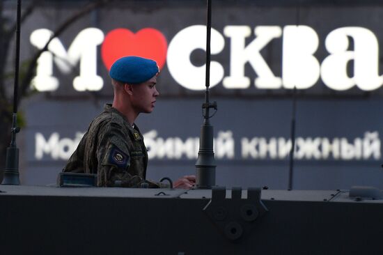 Night rehearsal of Victory Parade on Red Square
