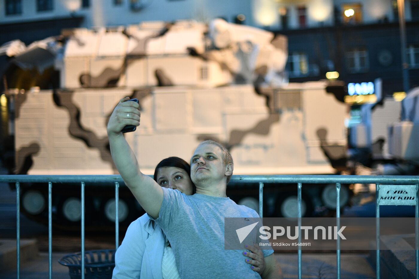 Night rehearsal of Victory Parade on Red Square