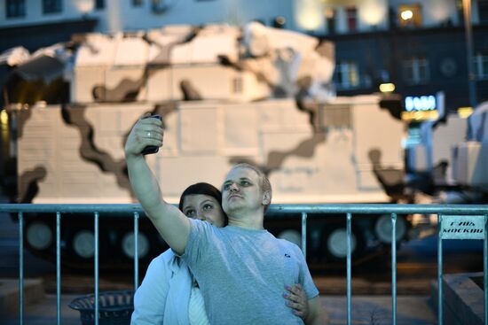 Night rehearsal of Victory Parade on Red Square