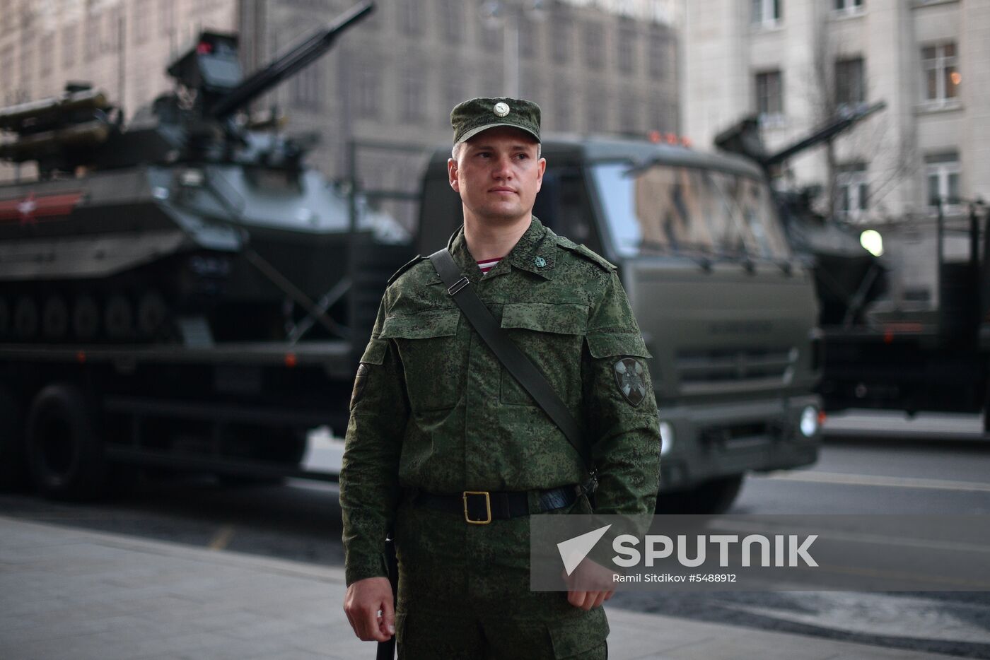 Night rehearsal of Victory Parade on Red Square