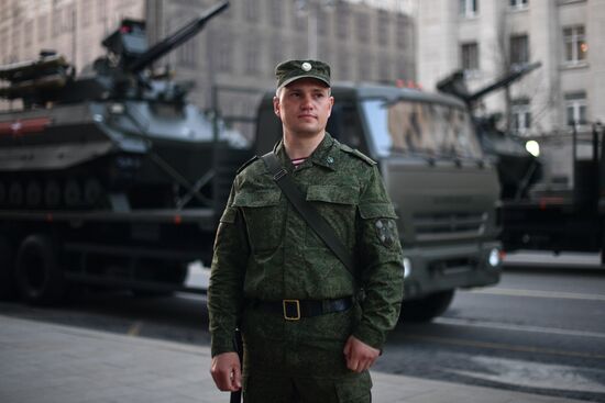 Night rehearsal of Victory Parade on Red Square