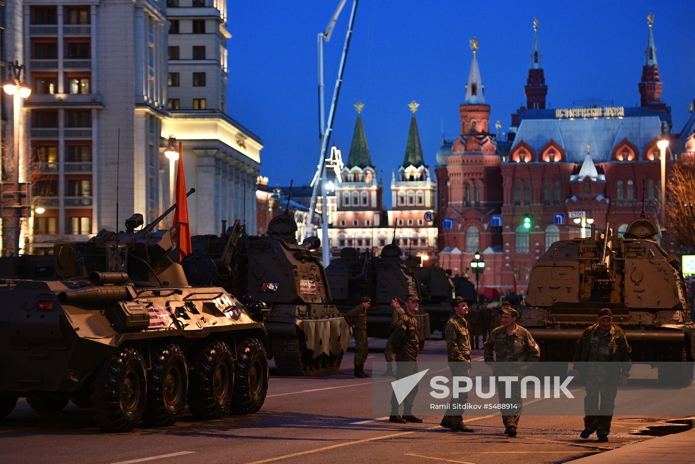 Night rehearsal of Victory Parade on Red Square