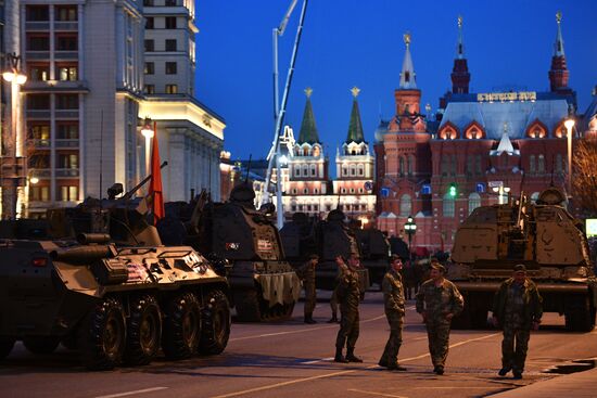 Night rehearsal of Victory Parade on Red Square
