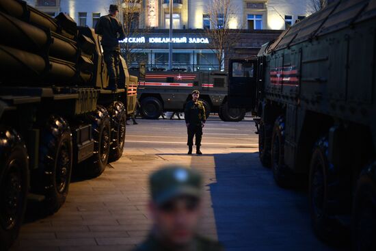 Night rehearsal of Victory Parade on Red Square
