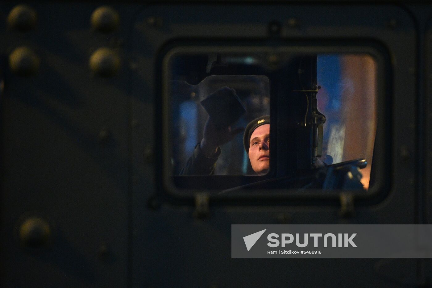 Night rehearsal of Victory Parade on Red Square