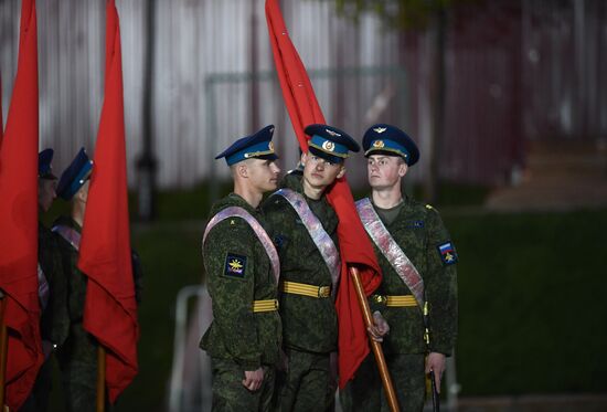 Night rehearsal of Victory Parade on Red Square
