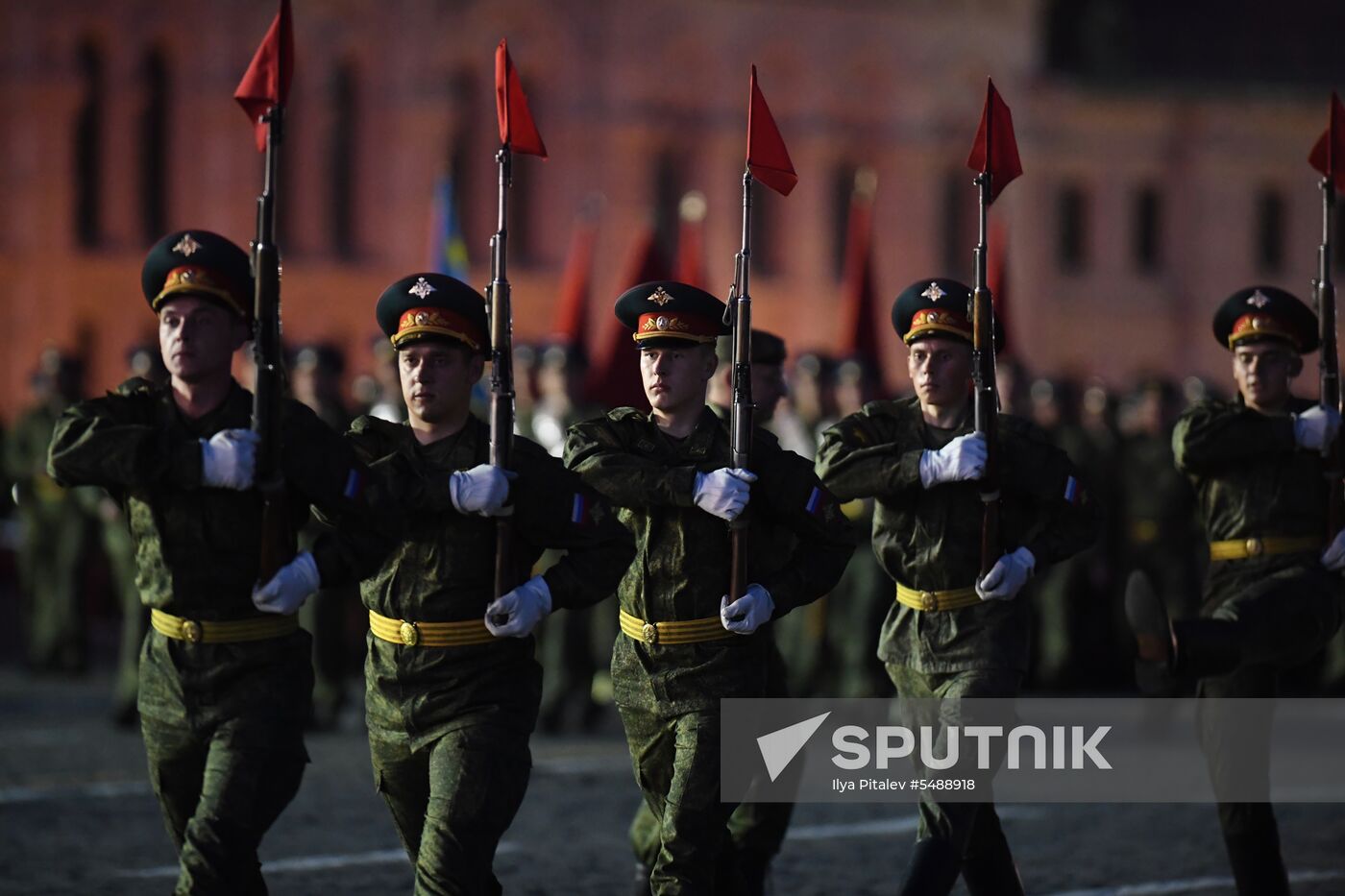 Night rehearsal of Victory Parade on Red Square