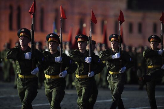 Night rehearsal of Victory Parade on Red Square