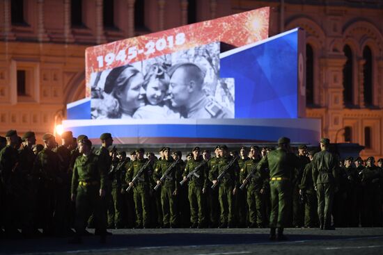 Night rehearsal of Victory Parade on Red Square