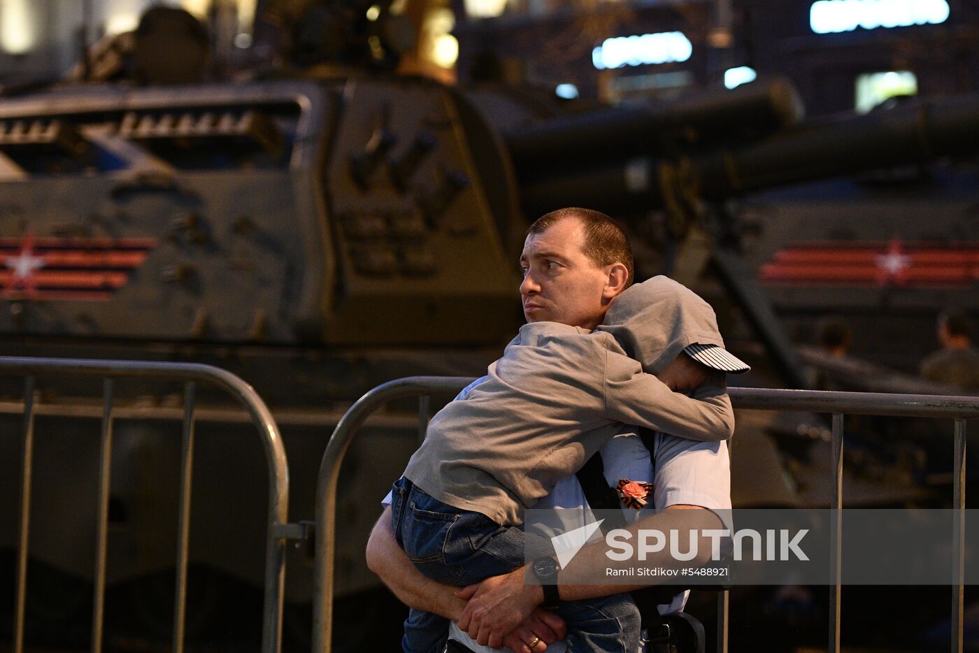 Night rehearsal of Victory Parade on Red Square