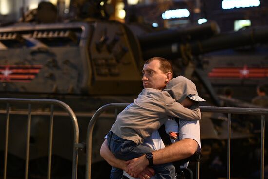 Night rehearsal of Victory Parade on Red Square
