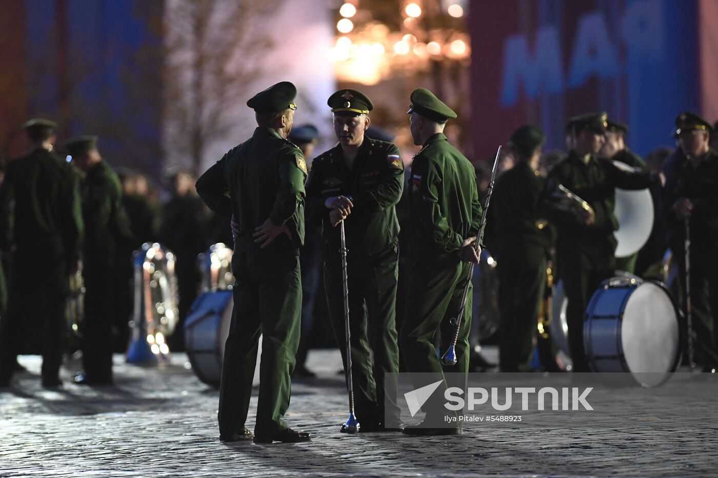 Night rehearsal of Victory Parade on Red Square