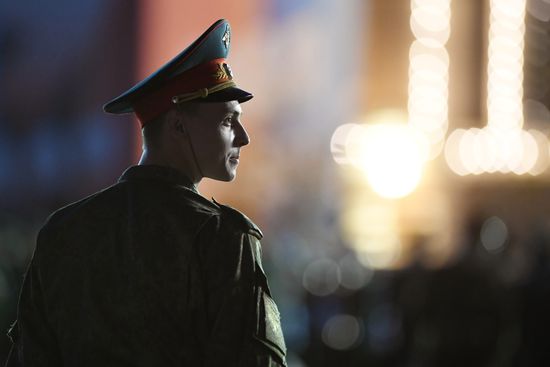 Night rehearsal of Victory Parade on Red Square