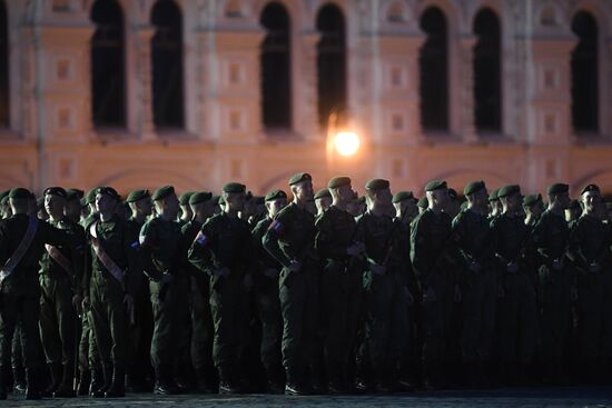 Night rehearsal of Victory Parade on Red Square