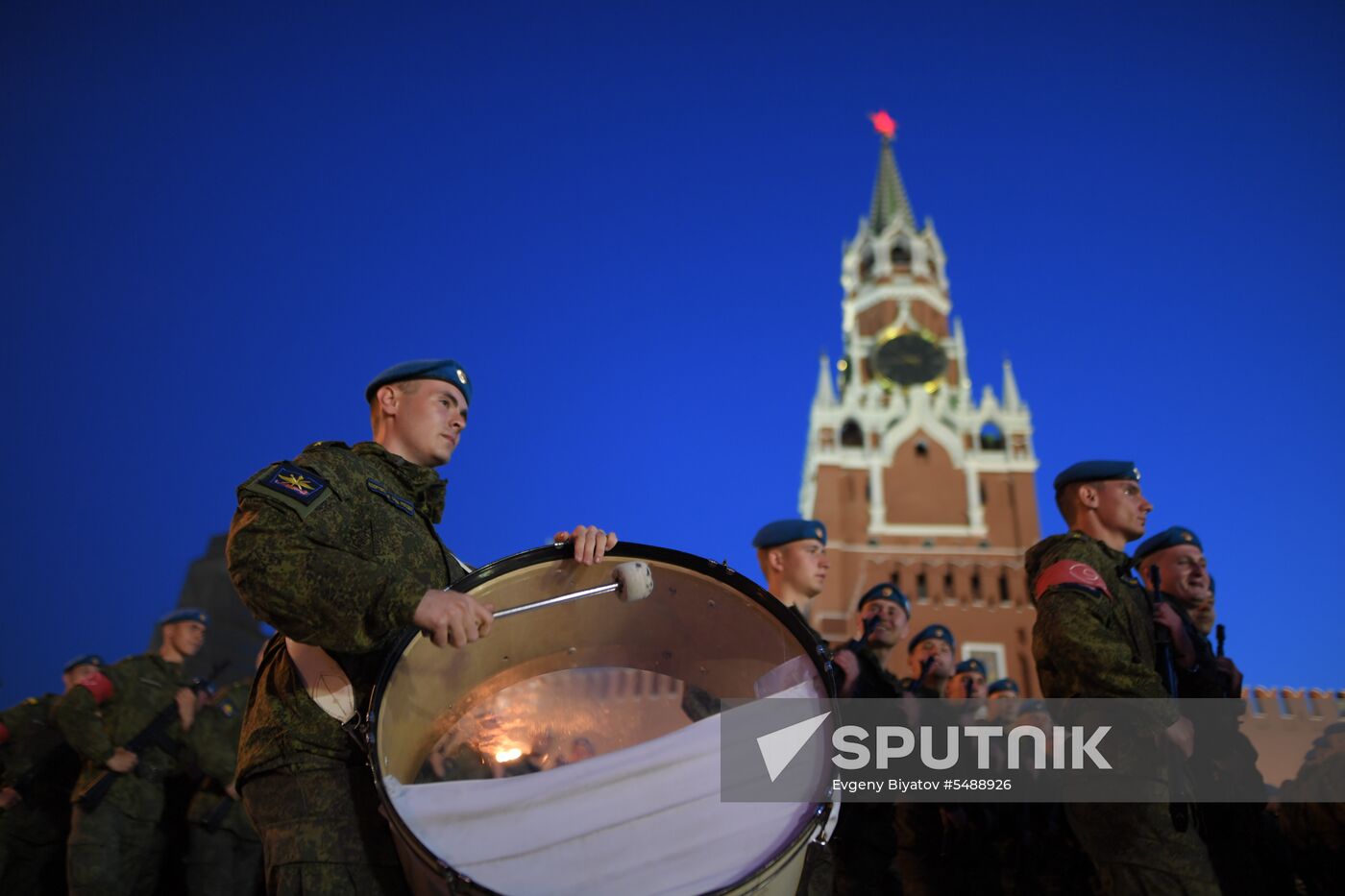 Night rehearsal of Victory Parade on Red Square