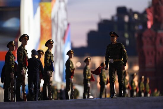 Night rehearsal of Victory Parade on Red Square