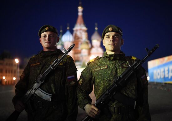Night rehearsal of Victory Parade on Red Square