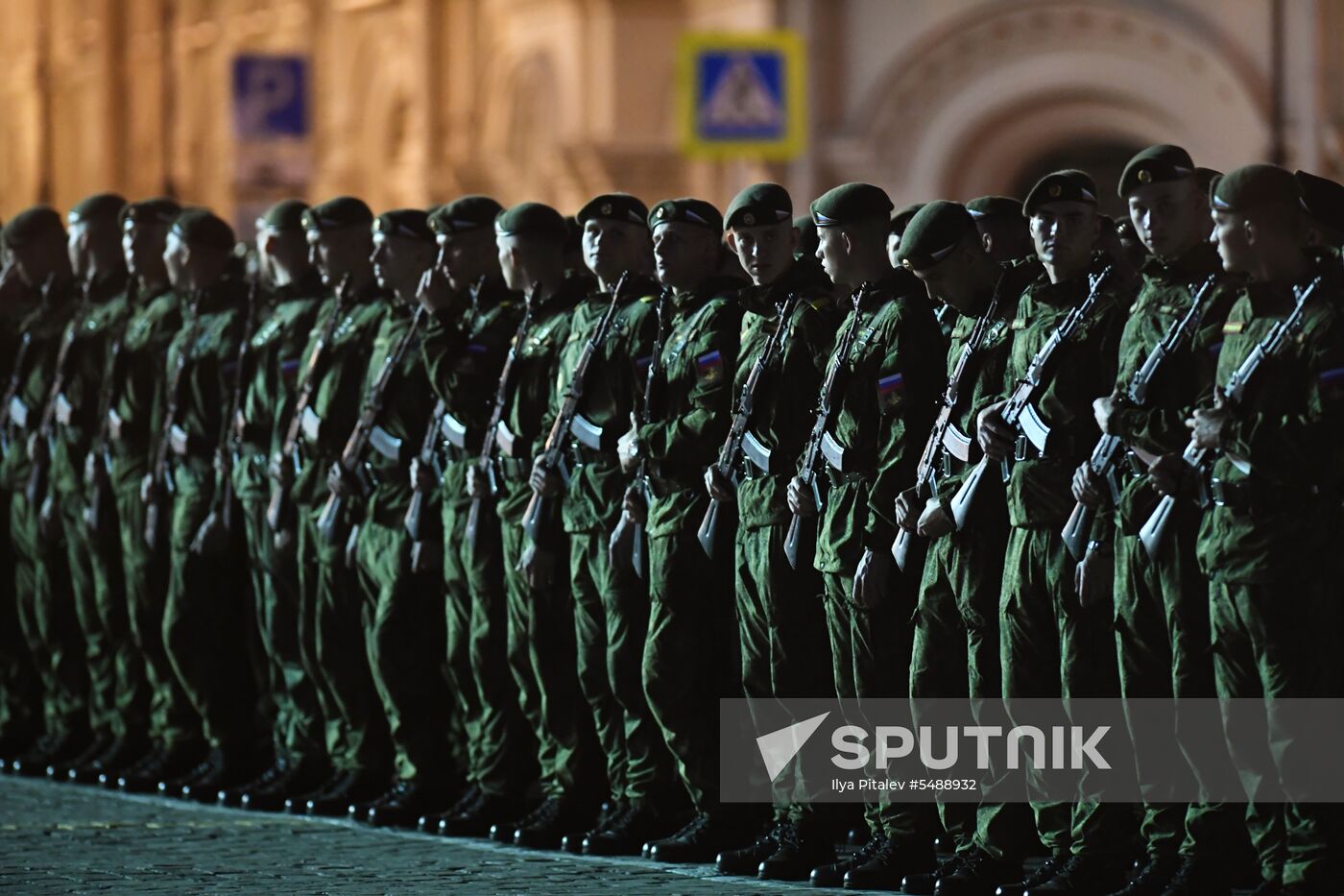 Night rehearsal of Victory Parade on Red Square