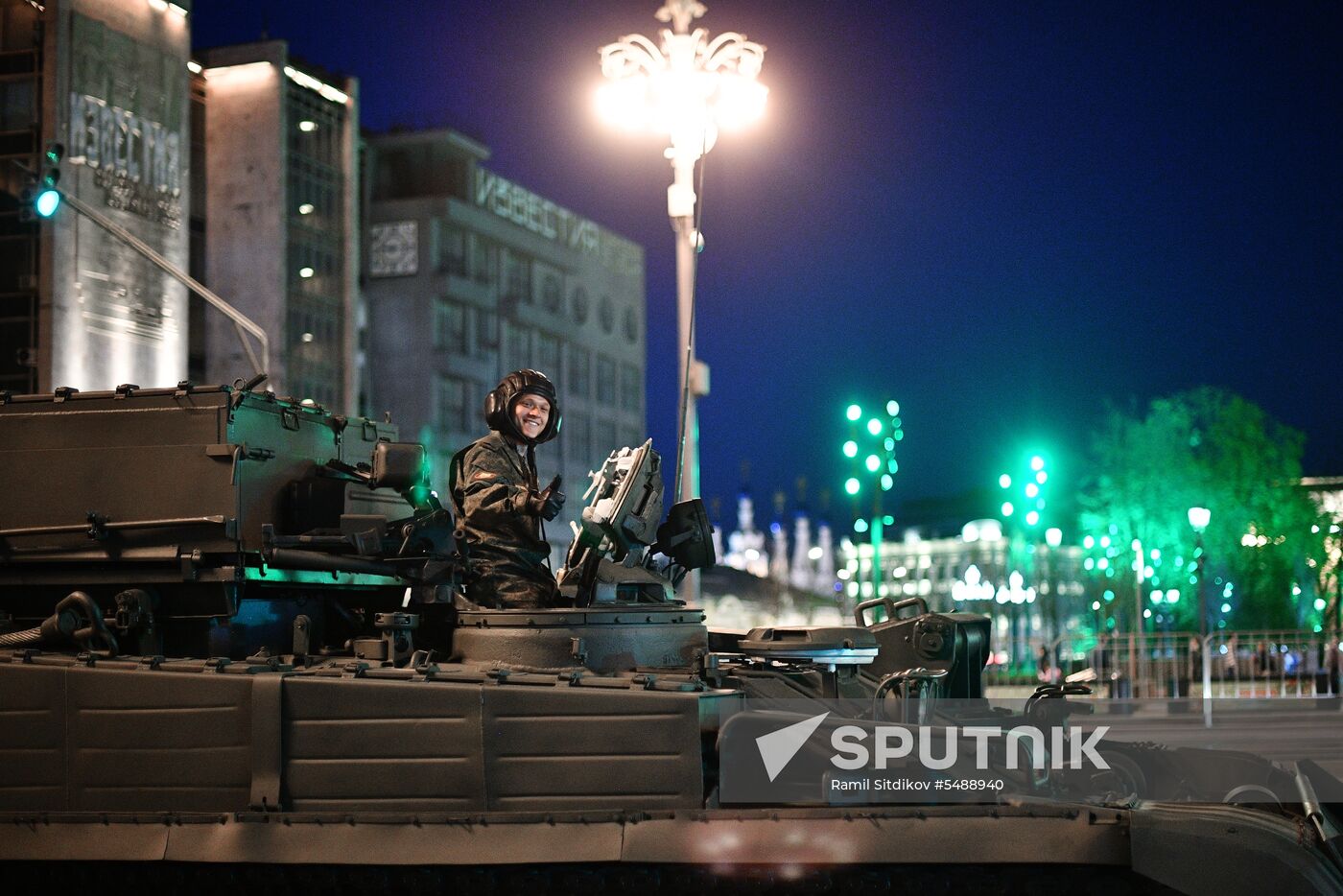 Night rehearsal of Victory Parade on Red Square