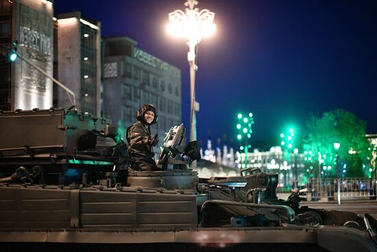 Night rehearsal of Victory Parade on Red Square