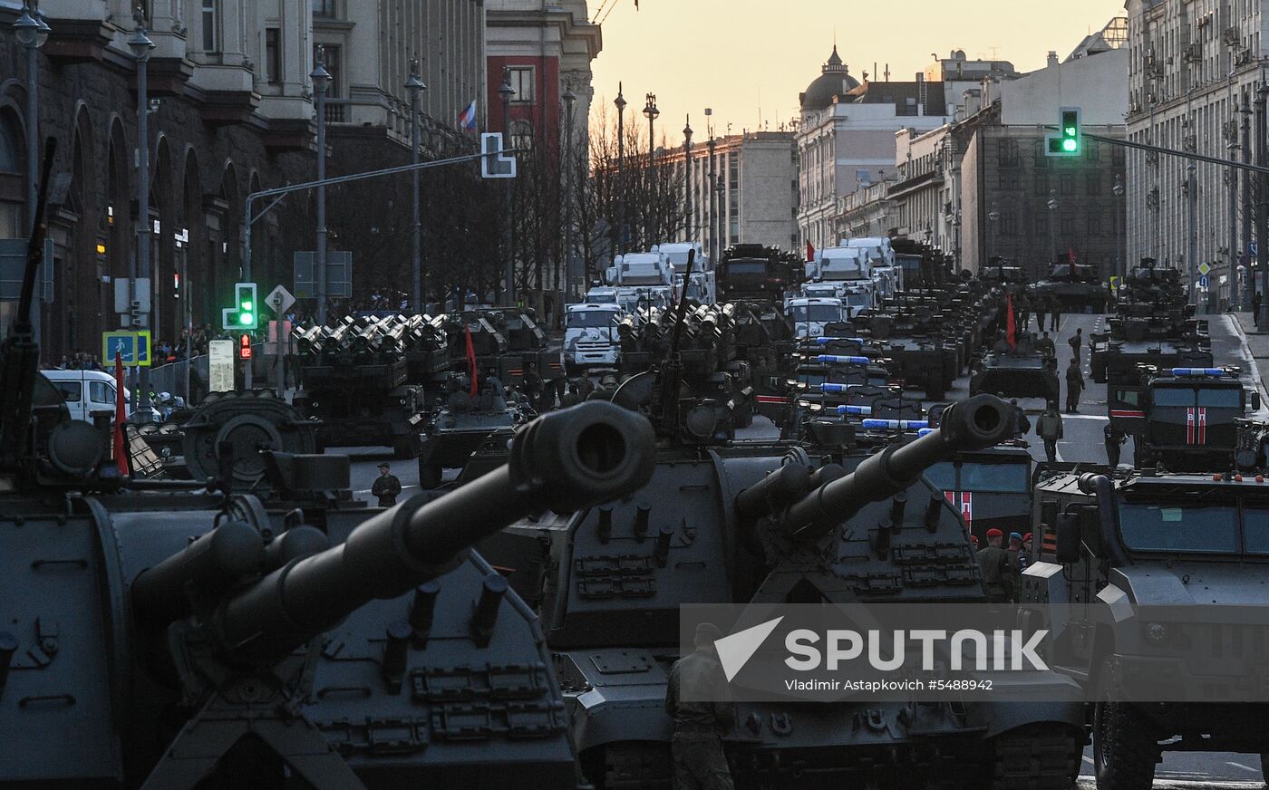 Night rehearsal of Victory Parade on Red Square