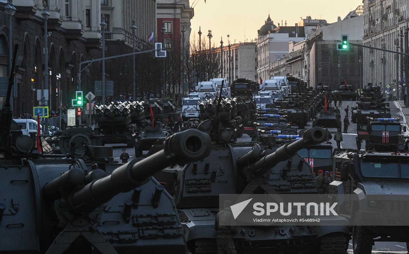 Night rehearsal of Victory Parade on Red Square