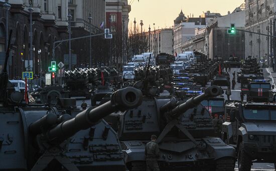 Night rehearsal of Victory Parade on Red Square