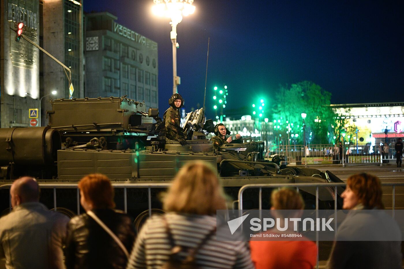 Night rehearsal of Victory Parade on Red Square