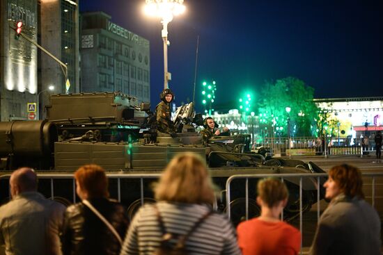 Night rehearsal of Victory Parade on Red Square