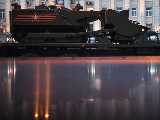 Night rehearsal of Victory Parade on Red Square