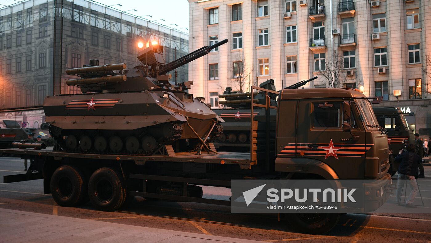Night rehearsal of Victory Parade on Red Square