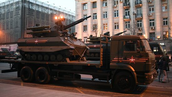 Night rehearsal of Victory Parade on Red Square