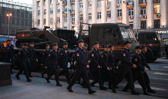 Night rehearsal of Victory Parade on Red Square